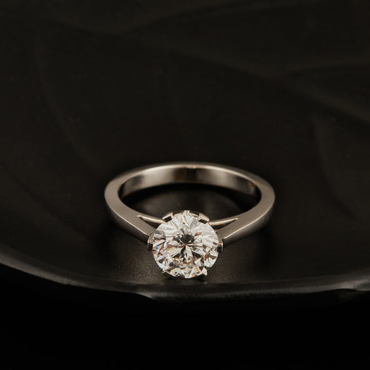 14k White Gold Labgrown Diamond Solitaire Ring.