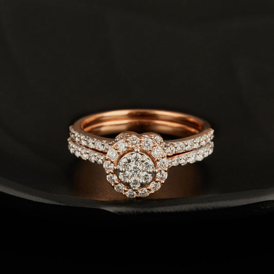 18k Rose Gold 2pc set Labgrown Diamond Ring.