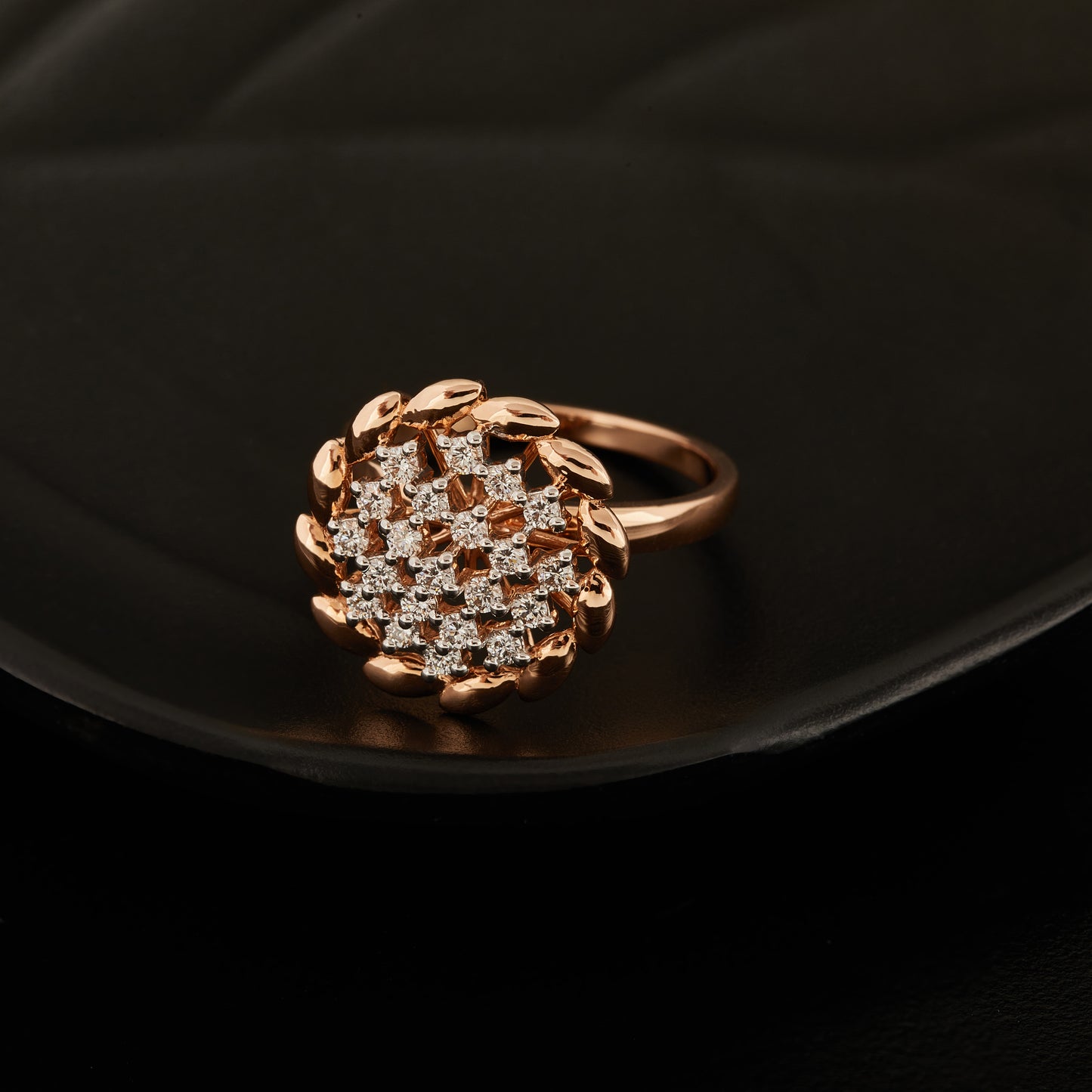 14k Rose Gold With Labgrown Diamond Ring.