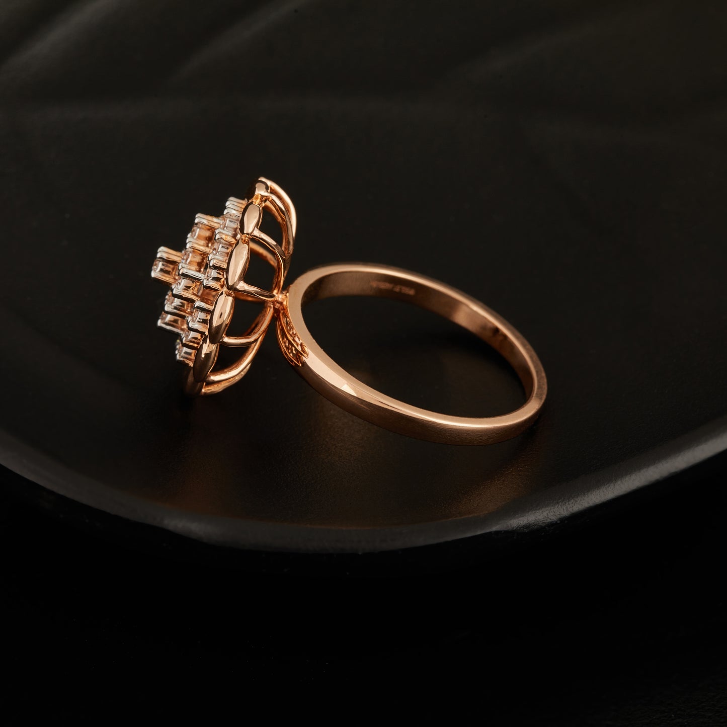 14k Rose Gold With Labgrown Diamond Ring.